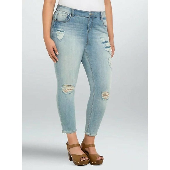 torrid Denim - Torrid High-Rise Girlfriend Sunday Destruct Jeans